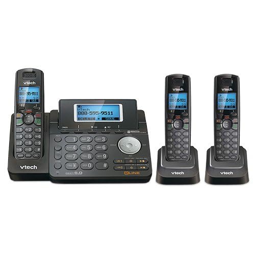 Ds6151-11 Dect 6.0 2-Line Expandable Cordless Phone + (2) Ds6101-11 Accessory Handset, Black