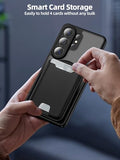 for  Galaxy S26 Ultra Case with Magnetic Wallet, Phone Case with Detachable Magnetic Card Holder Fit 4 Cards, Translucent Matte Shockproof