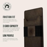 Brown Leather Groove Wallet Go Minimalist Card Holder with Magsafe and Cash Strap