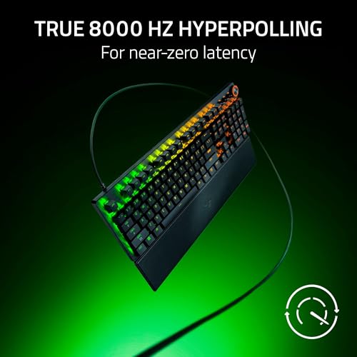 Huntsman V3 Pro 8Khz Esports Gaming Keyboard: Analog Optical Switches Gen 2-8000 Hz Polling Snap Tap - Rapid Trigger - Adjustable Actuation - Media Controls - Pbt Keycaps - Black
