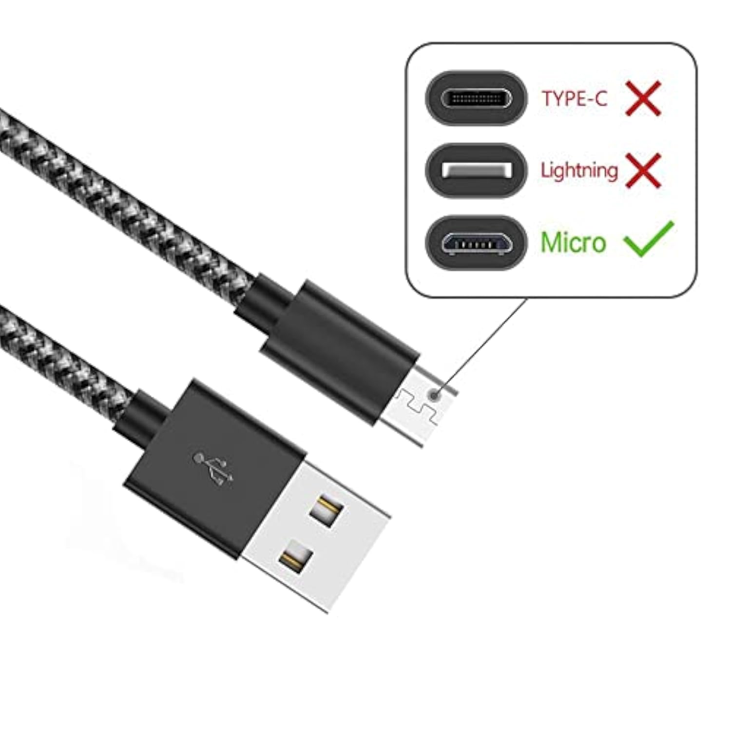 Gopala Micro Usb Cable Android Charger [6-Pack 5Ft] Nylon Braided Fast Sync&Charging Cord For Android, Samsung, Nexus, Lg, Htc, Nokia, Sony, And More