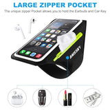 Running Armband with Zipper Pocket Sweatproof Phone Holder for iPhone Galaxy