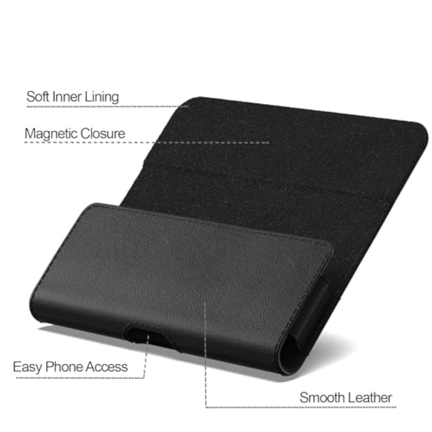 Holster For Motorola Moto G Power/G Play/Moto G 5G/ G Pure/Moto One 5G Plus/ G05 G15 E15 G100 Cell Phone Case Belt Clip Magnetic Close Carrying Leather Pouch (Fits With Otterbox Or Case On)