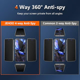 [2+2 Pack] 4 Way 360 ° Matte Privacy Screen Protector for Google Pixel 9 Pro with Camera Lens Protector, Fingerprint Sensor Compatible, Anti-Glare