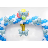 5 Pcs Bow Balloon Matte Blue Bow Theme Baby Shower Bow Foil Balloon Wedding Party Decoration