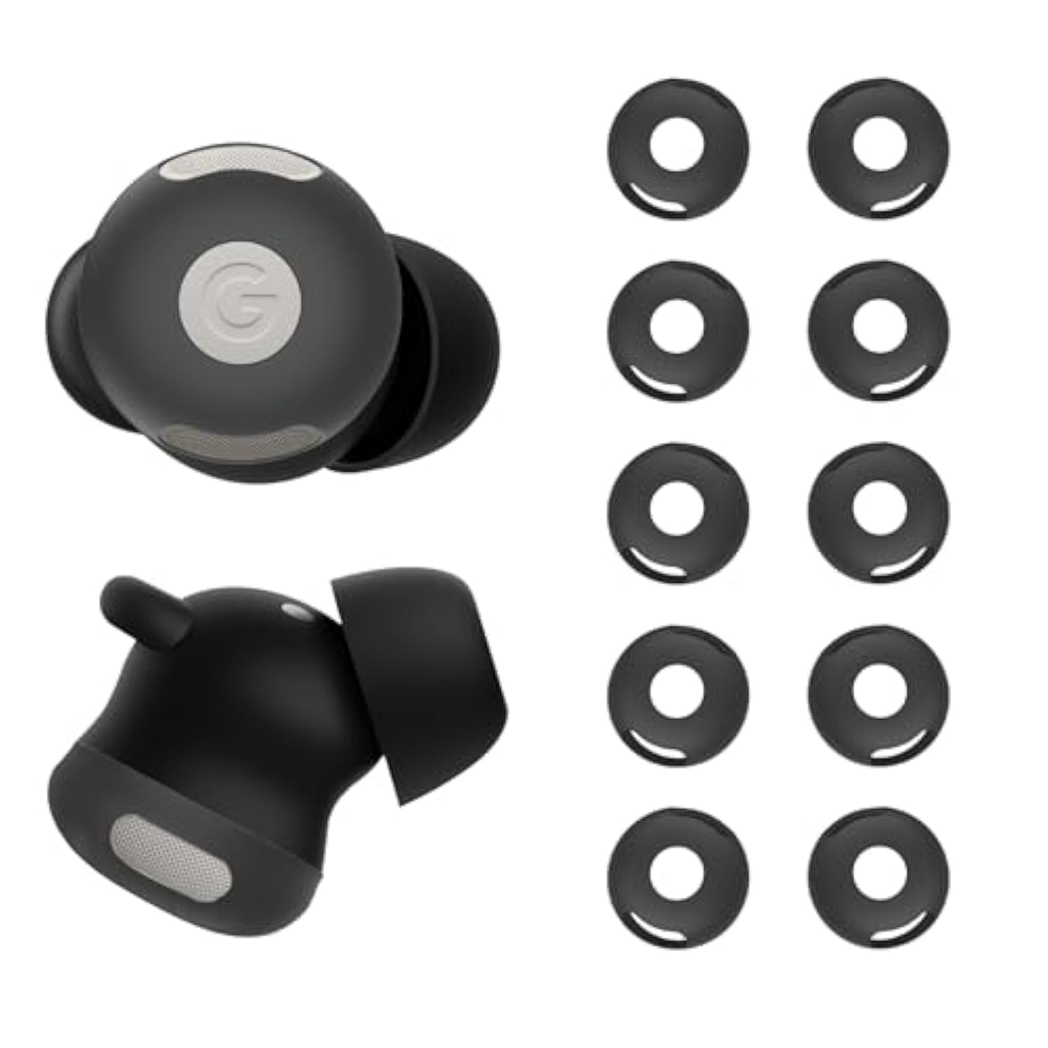 [5 Pairs] Eartips For Google Pixel Buds Pro 2 (2024), Silicone Sport Ear Tips, Anti-Slip Replacement Eartips Kit For Pixel Buds Pro 2, Fit In The Charging Case (Black*5)