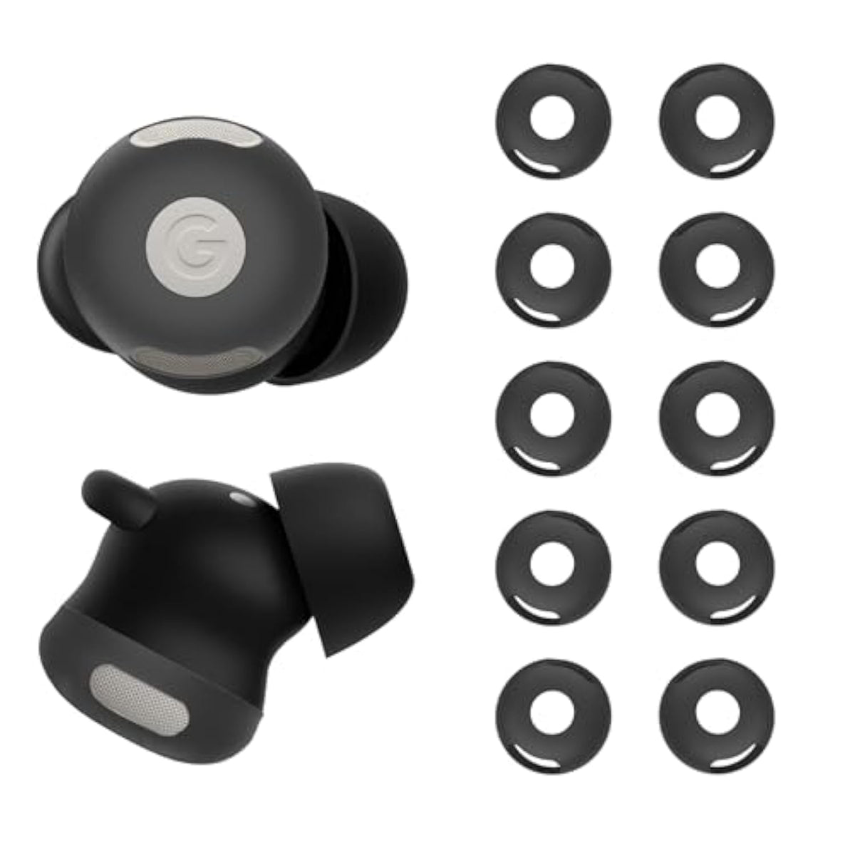[5 Pairs] Eartips For Google Pixel Buds Pro 2 (2024), Silicone Sport Ear Tips, Anti-Slip Replacement Eartips Kit For Pixel Buds Pro 2, Fit In The Charging Case (Black*5)
