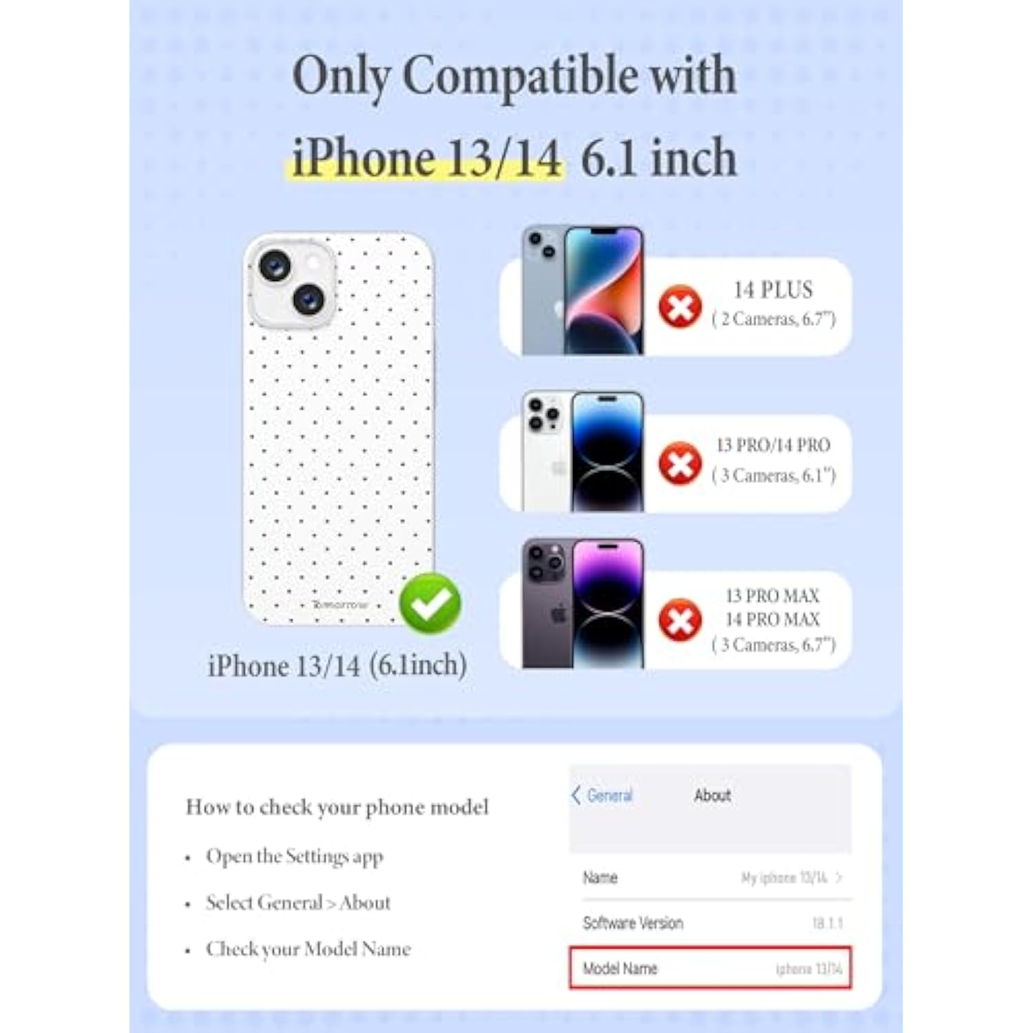 Compatible With Iphone 13 & Iphone 14 Case, With Polka Dot Aesthetics Design Simple Case For Women Girl, Cute Fashion Soft Tpu Slim Protection Phone Case For Iphone 14/13 6.1'' - White