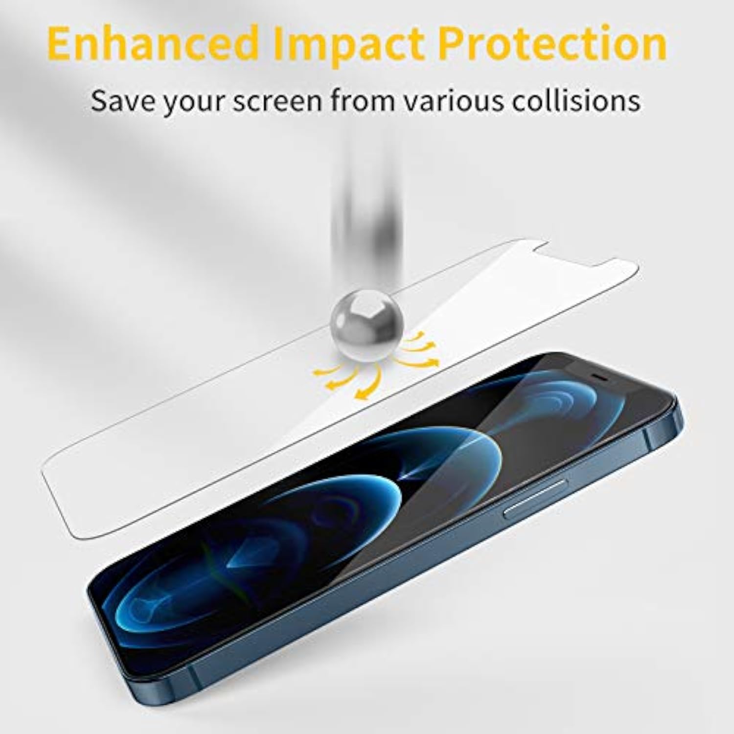 3-Pack Screen Protector For Iphone 12 Pro Max, Double Shatterproof Tempered Glass [Easy Installation] [9H Hardness] [99.99% Hd Clear] [Case Friendly] For Iphone 6.7 Inch