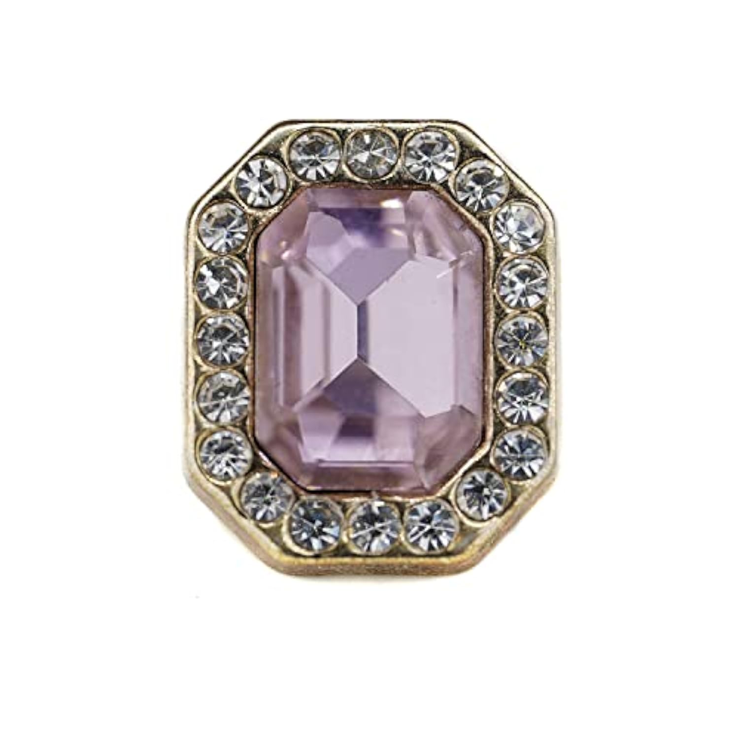 Emerald Cut Pink Rhinestone Sewing Shank Buttons 20 Pcs - 12X10Mm, 1/2