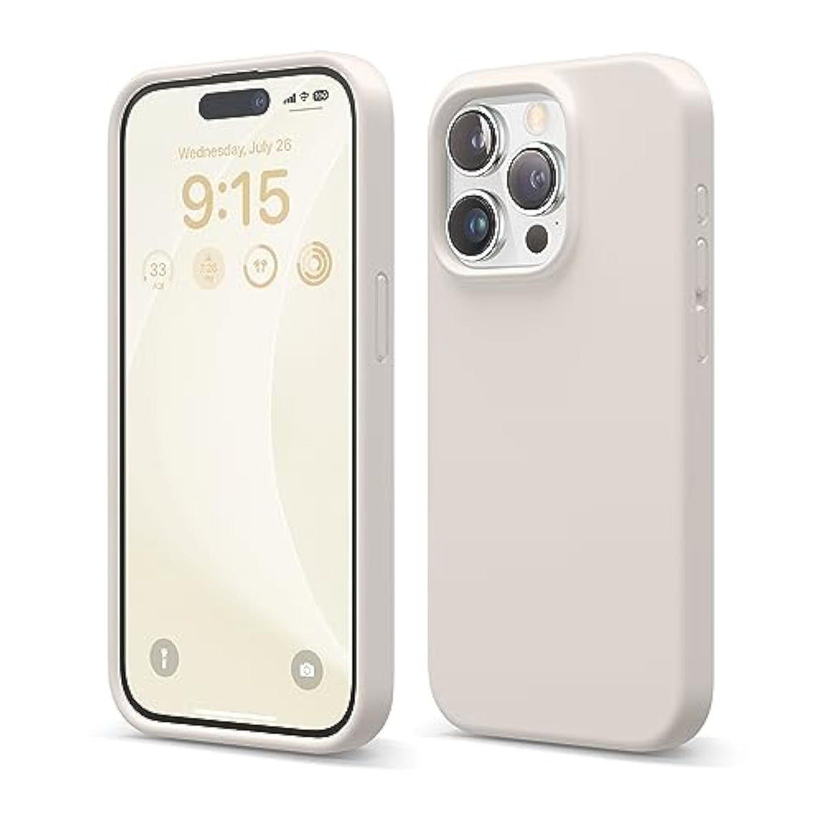 Elago Liquid Silicone Case Compatible With 15 Pro Case, Premium Silicone, Full Body Protective Case [4-Layer Shockproof Structure], Soft Microfiber Lining Stone