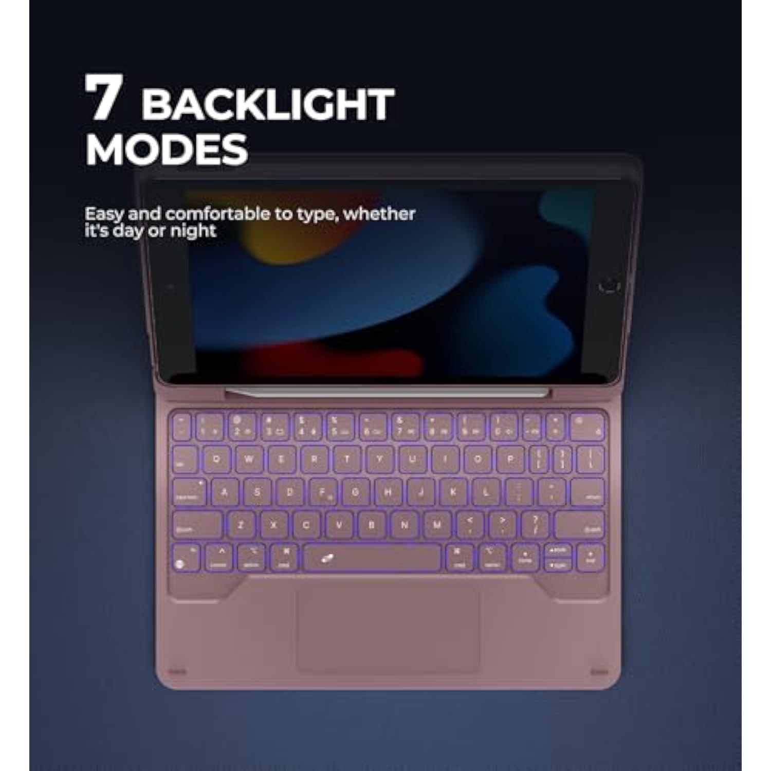 For Ipad 9Th Generation Case With Keyboard Floating Cantilever Magnetic Stand Multi-Touch Trackpad Backlit Pencil Holder Magic Style Keyboard For Ipad 9Th/8Th/7Th Generation 10.2", Peony Pink