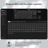 B33 2.4 Ghz Wireless Bluetooth Keyboard Silent Typing 80% Tkl Layout Launcher Support Ergonomic Angle Compatible For Mac Windows Linux-Deep Black