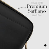 Saffiano Laptop Sleeve 16 Inch - Black - Compatible With All Macbook M Series Devices
