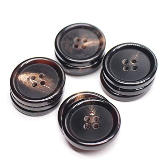 10Pcs 1 Inch Real Horn Buttons For Blazer, Suit, Coats, Overcoat, Wint