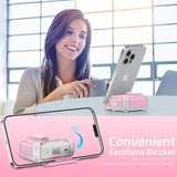 For Airpods Pro 2 Secure Lock Case With Phone Stand, Compatible With Magsafe, Case Cover For Apple Airpods Pro 2Nd/1St Generation With Cleaner And Keychain, Auto-Open (Pink)