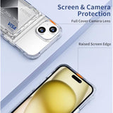 For Iphone 15 Case Wallet Clear Protective Phone Case With Credit Card Holder Heavy Duty Protection Shockproof Anti-Scratch Anti-Yellow Cover For Iphone 15 6.1 Inch Transparent
