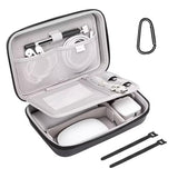 Electronic Organizer Travel Case Compatible With Macbook Power Adapter, Compatible With Magic Mouse & Pencil, Sd Card, Usb Flash Disk With 4 Modular Insert & 2 Cable Tie & Snap Hook, Black