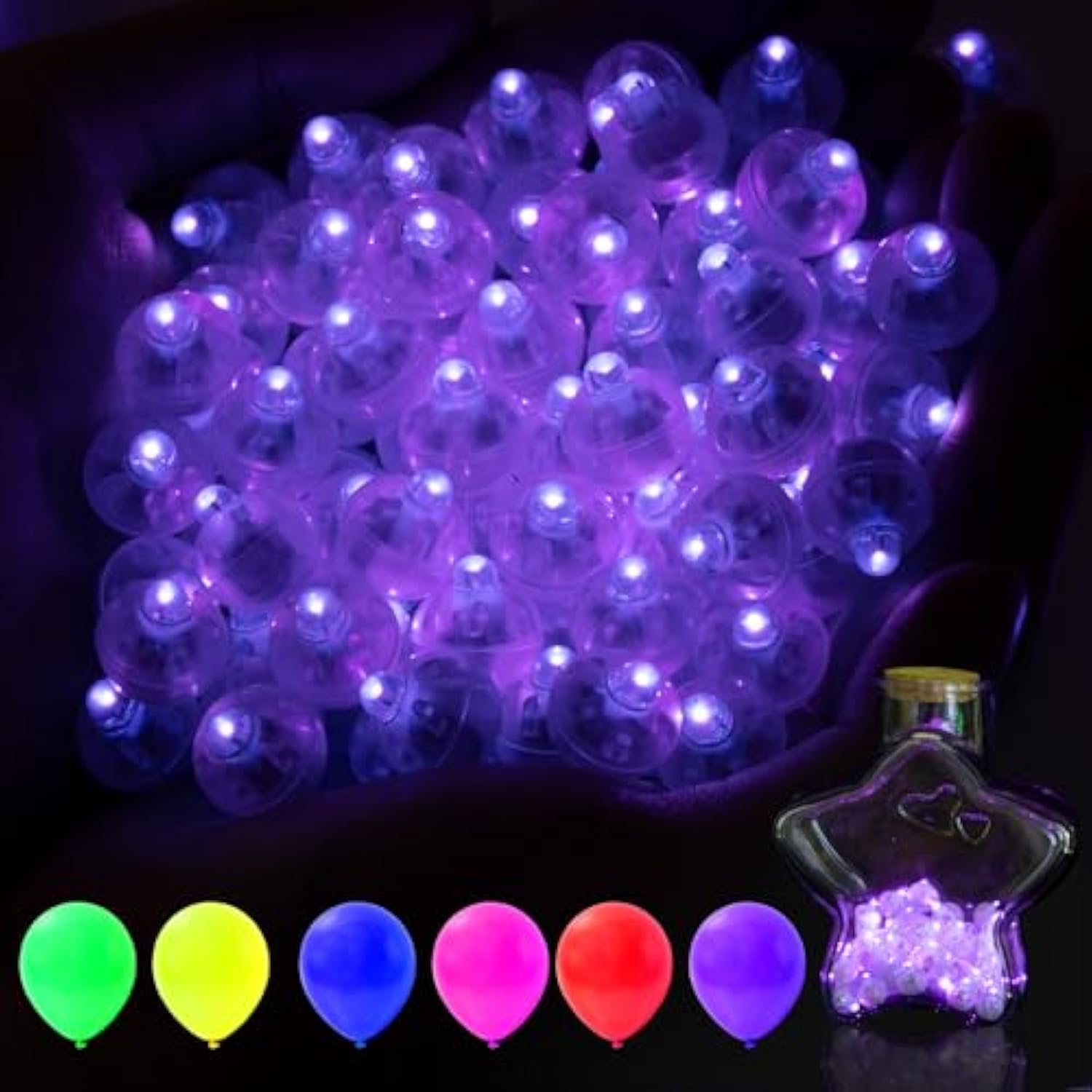 50Pcs Led Balloon Lights,Mini Balls Lights,Long Standby Time Party Lamps,Waterproof For Paper Lantern Halloween Christma