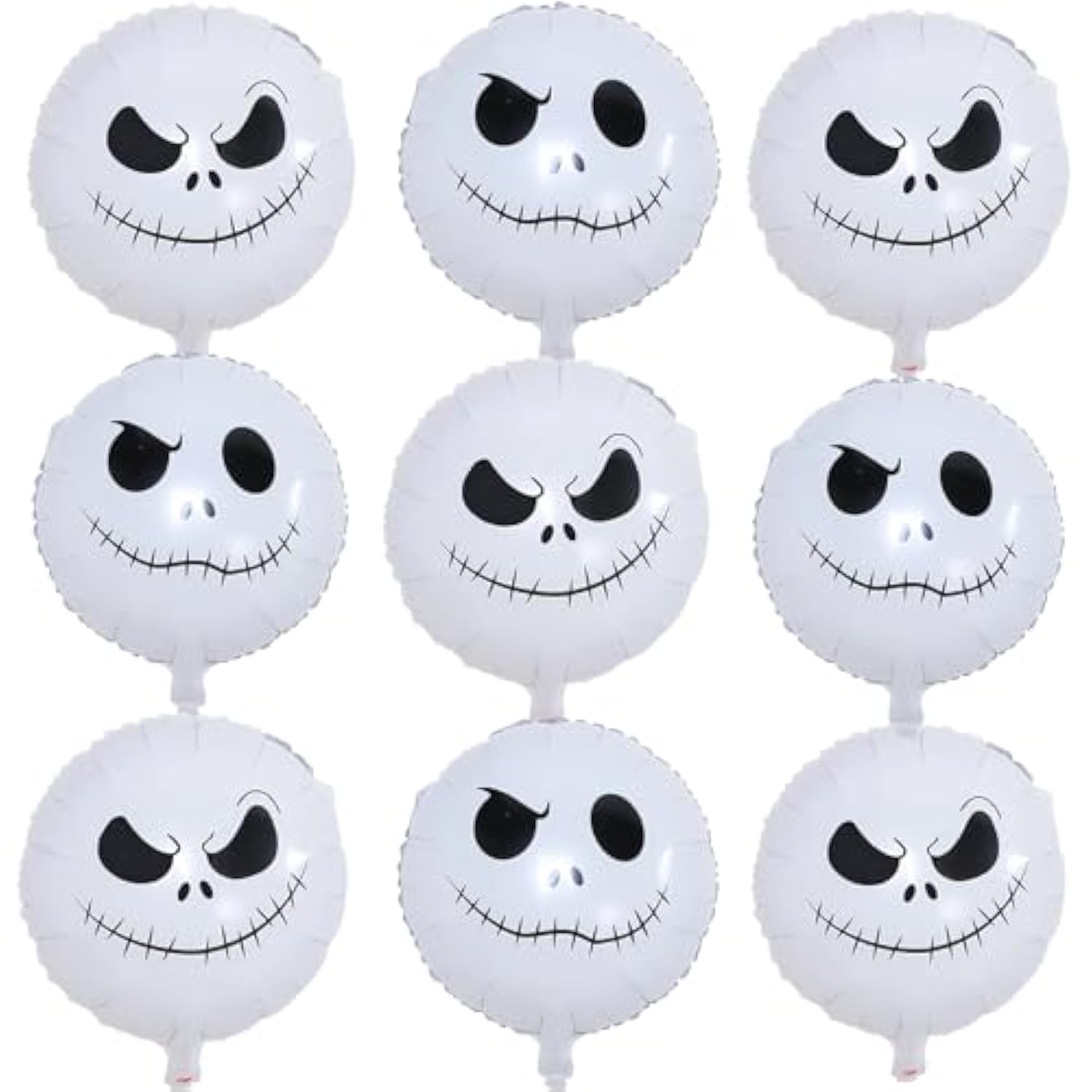 Halloween Skull Balloons: 18" Smiley Face Mylar Foil Decor