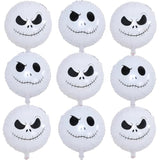 Halloween Skull Balloons: 18" Smiley Face Mylar Foil Decor