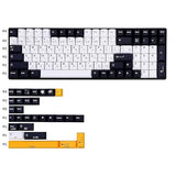 Japanese Keycaps 133 Keys Black White Keycap Cherry Profile Dye-Sub Pbt Minimalist Compatible With Gh60 / Gk64 / Gk61 / 68/87/104 Keyboard