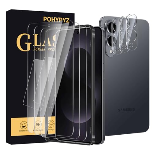 3+3 Pack Screen Protector for  Galaxy S25 Edge?Screen Protector Tempered Glass 3 Pcs+ Camera Lens Protector 3 Pcs,HD Clear,Anti Scratch,