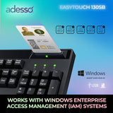 Easytouch 130Sb Wired Mechanical Keyboard With Red Switches, Built-In Smart Card Reader, Copilot Ai Hotkey, 2X Large Print Keycaps, 104 Key Full Size For Windows Pc