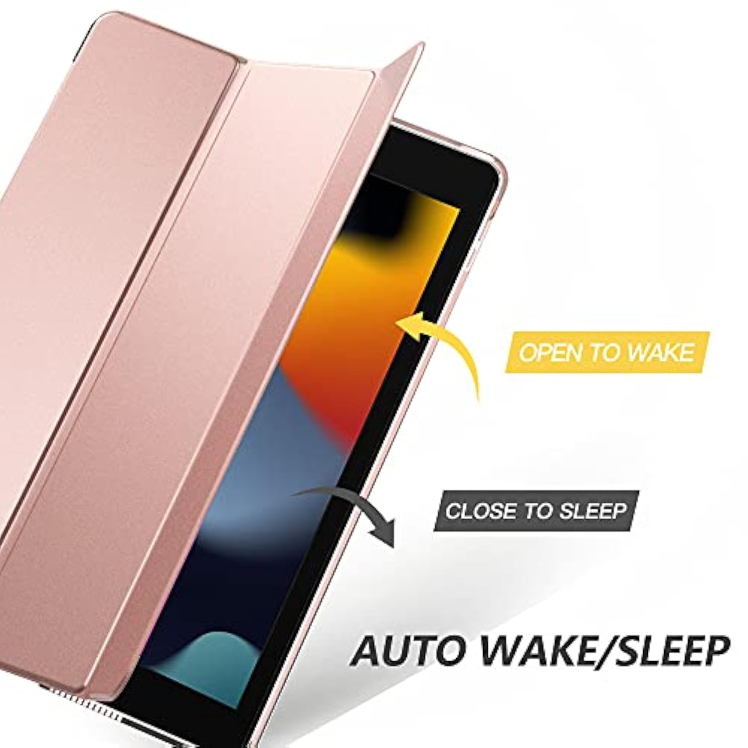 Moko Case For 10.2 9Th Generation 2021/ 8Th Generation 2020/ 7Th Generation 2019, Slim Stand Hard Back Shell Smart Cover Case For 10.2 Inch, Auto Wake/Sleep, Rose Gold