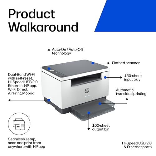 Laserjet Mfp M234Dw Wireless Printer, Print, Scan, Copy, Fast Speeds, Easy Setup, Mobile Printing, Best-For-Small Teams, Instant Ink Eligible