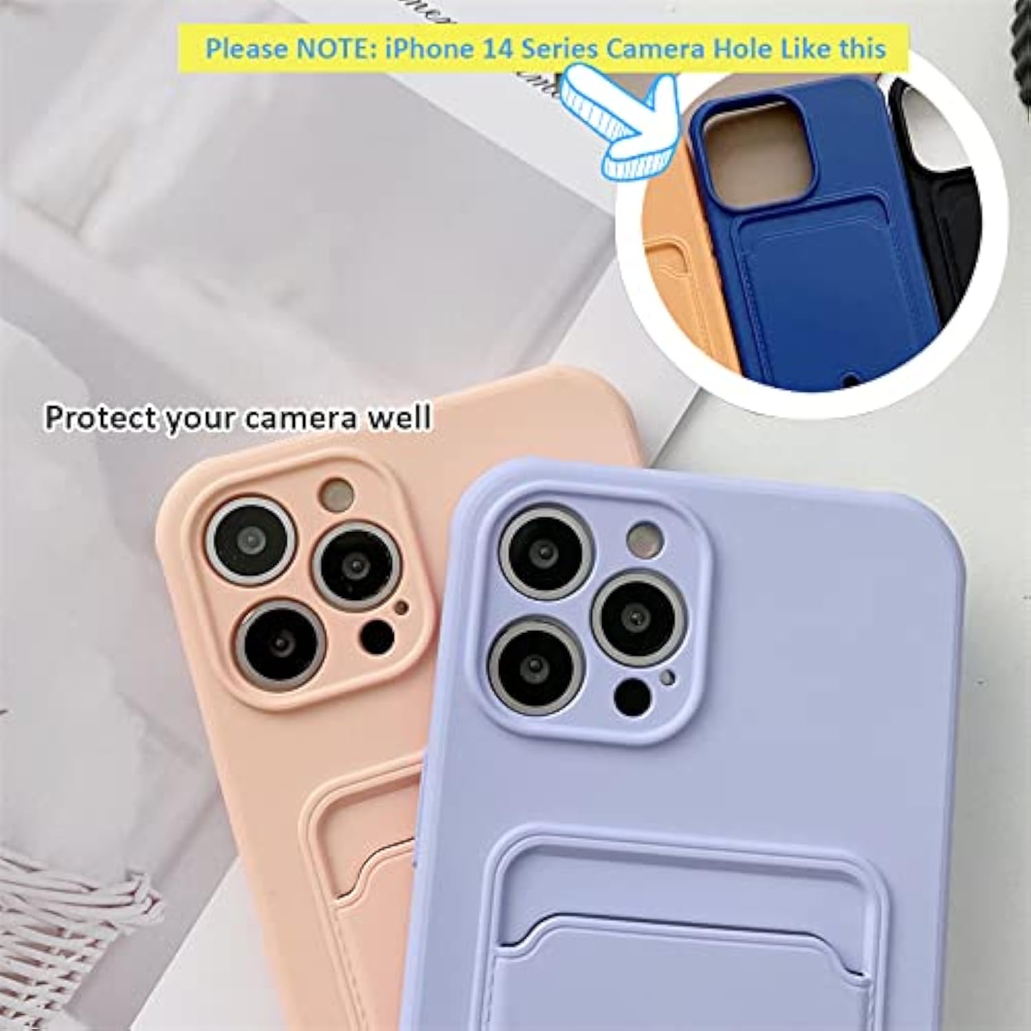 For Iphone 13 Mini Phone Case With Card Holder [Slim + Protective] Silicone Phone Case Iphone 13 Mini Wallet Case For Women Men (Purple Blue)