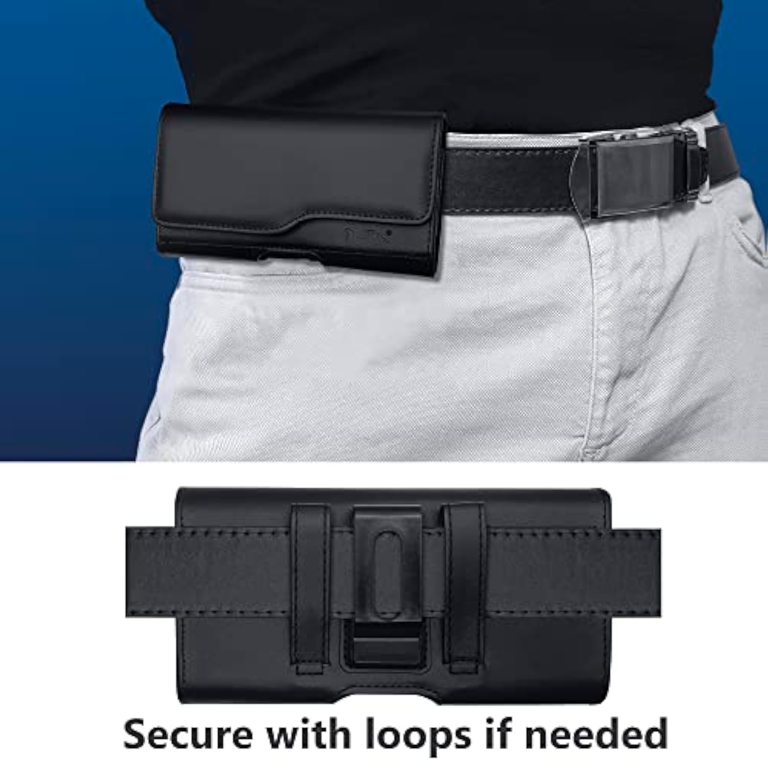 Holster For Samsung Galaxy Ultra Models 25 24 23 22 21 A54 A53 A25 A15 A42 Note 20, Cell Phone Belt Holder For Men, Id Card Slot Carrying Pouch Holder (Fits Phone With Case On)