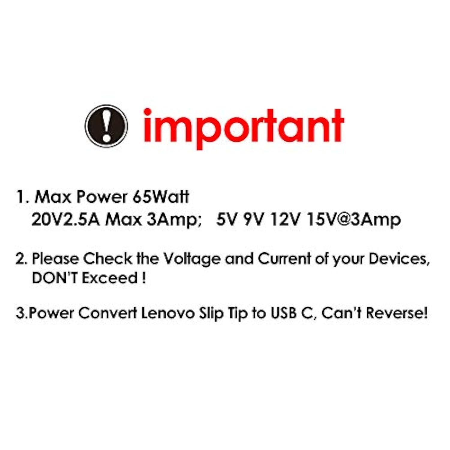 Usb C To Slim Tip Adapter, Convert Lenovo Square Charger To Type C, For Lenovo Thinkpad, Samsung S8/S9/Note, Nintendo Switch, And Any Usb C Devices, Max 65Watt