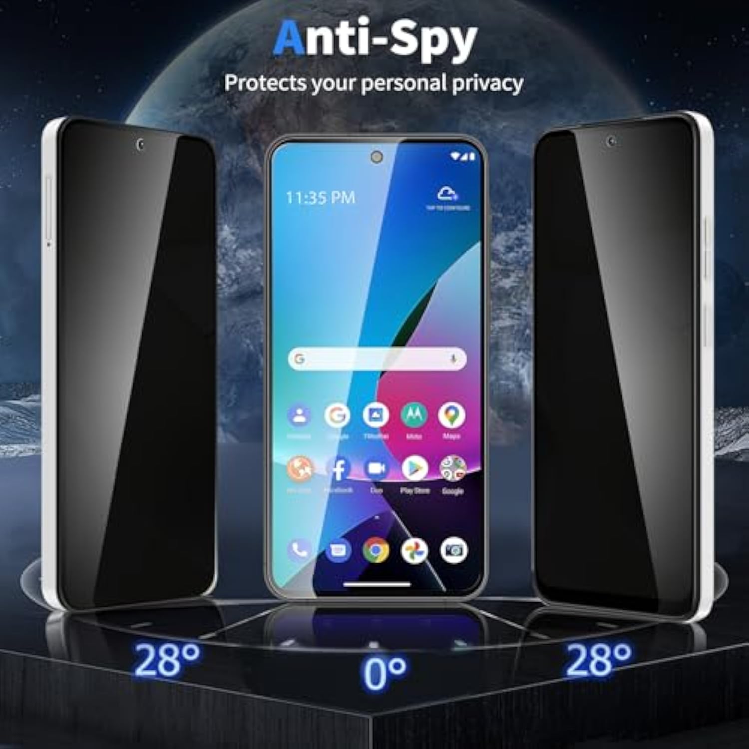 [2 Pack Privacy Screen Protector For Moto G Power 5G 2024, 9H Hardness Tempered Glass Screen Protector For Moto G Power 5G 2024, Anti-Scratch Case Friendly Easy Install Bubble Free