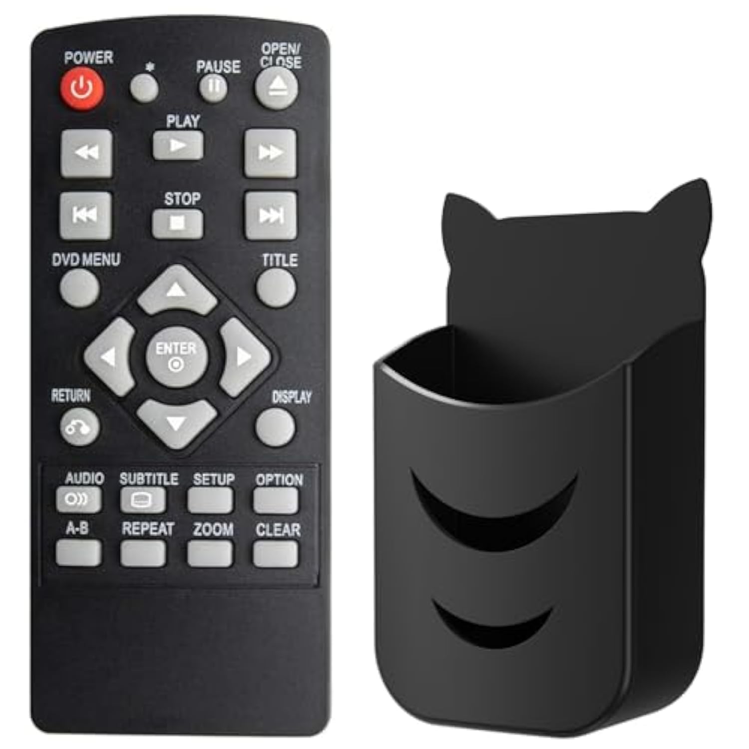 Replacement Remote Control for LG DP132 DP132NU DVD Player, for All LG COV31736202 DVD Player with Remote Control Holder (Black)