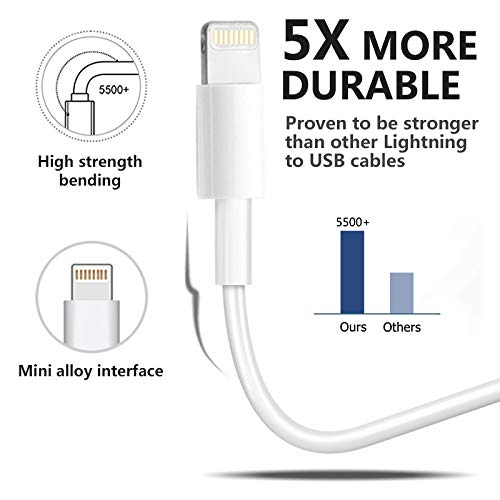 4 Pack 6FT Lightning to USB Cable MFi Certified Fast Charging Cord for iPhone iPad