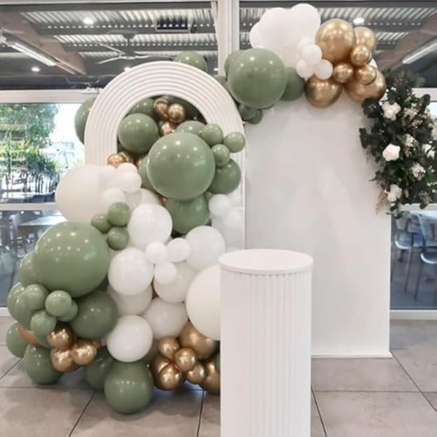 110Pcs Sage Green Balloons - 18, 12, 10, 5 Inch Sage Green Balloon Arch Kit For Wedding, Engagement, Bridal Shower, Baby Shower, Birthday Party Decorations