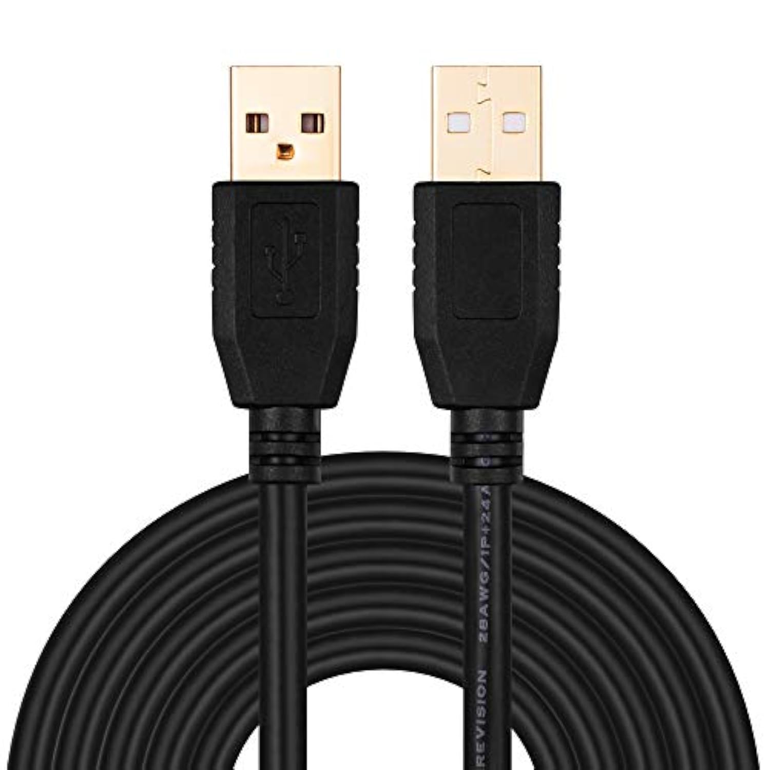 Qy Tan 50Ft Usb Cable With Gold-Plated Connector For Hard Drives, Printers, Modems, Cameras (15M/50Ft)