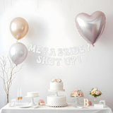 Princess Bachelorette Banner Me A Bride Shut Up! Glittery Silver Wedding Shower Banner For Bachelorette Party Decoration, Bridal Shower And Pre-Wedding Party Decor