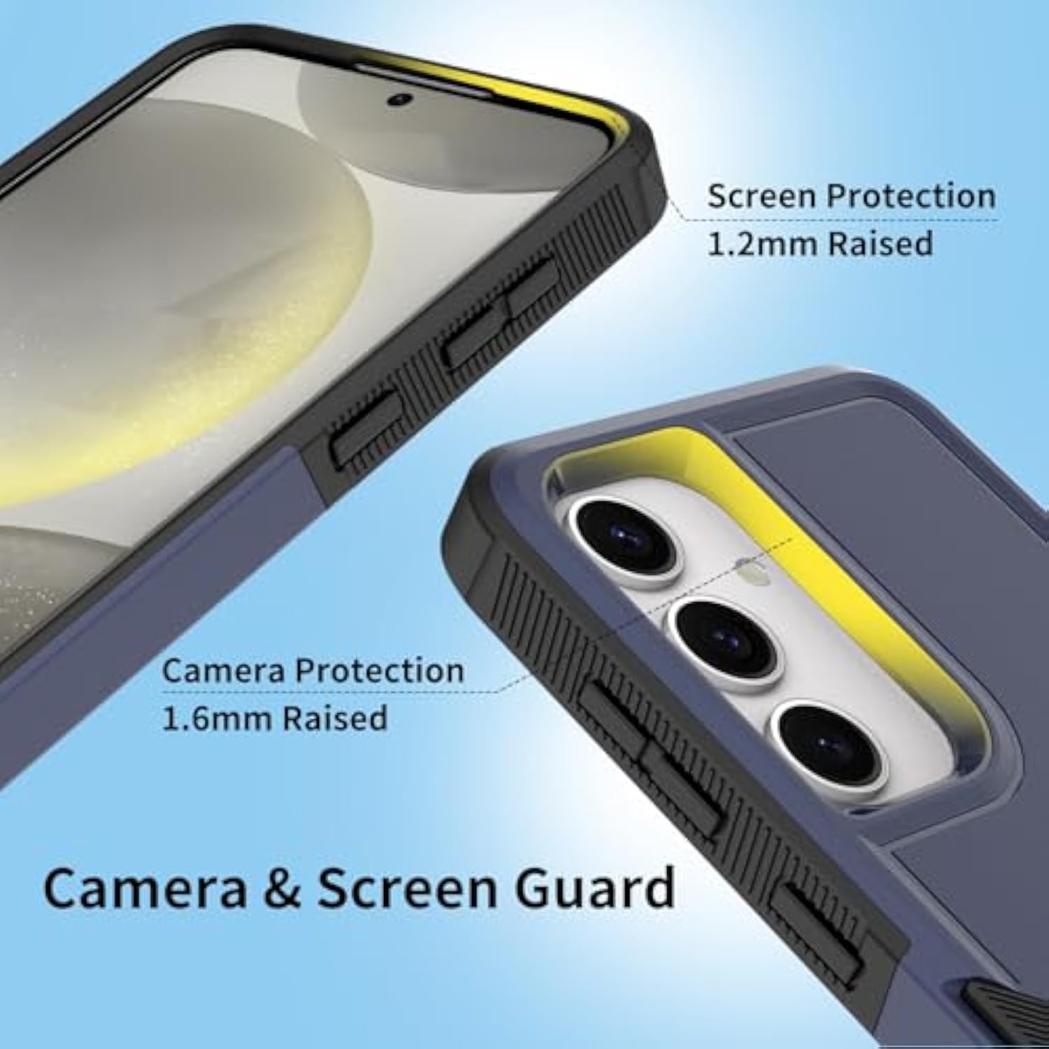 For Samsung Galaxy S25 Case,S25 Case,[Military Grade Drop Tested] With Hd Screen Protector,Dual Layer Protective Heavy Duty Cell Phone Cover Non-Slip Shockproof Rugged Case For Galaxy S25 (Blue)