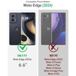 Revolution Case For Motorola Moto Edge 2024 [Not For 2023 Version], [Slide Camera Cover], Full-Body Military Grade Rugged Shockproof Cover With Kickstand And Built-In-Screen Protector, Black