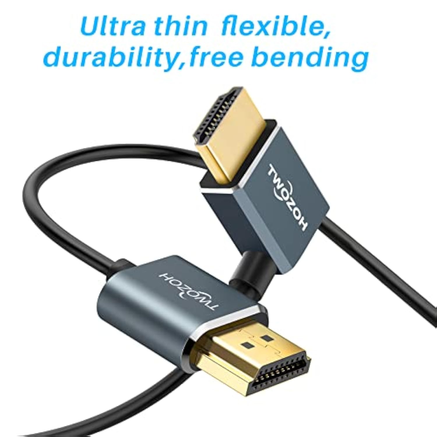 Flexible Hdmi To Hdmi Cable Right Angled 90° 3.3Ft, Ultra Thin And Slim Hdmi C