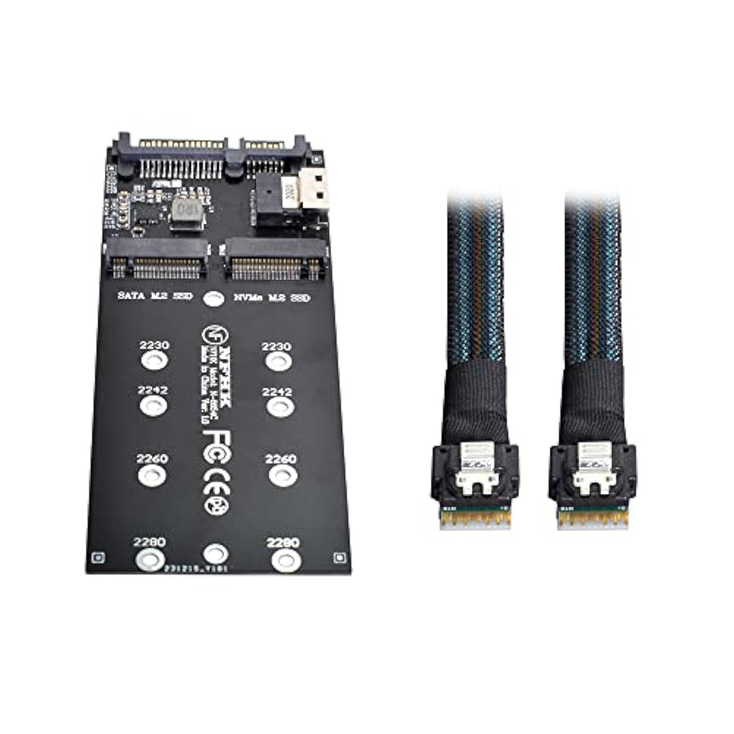 Sff-8654 Cable & Card U2 Kit Ngff M-Key To Slimline Sas Nvme Pcie Ssd Sata Ada