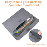 MOSISO Portable Monitor Case Sleeve 16.1 Inch, Carrying Case for 15.6-16.1 Inch Display Monitors, Laptop Bag With Front Pocket, PU Leather for Travel, Gray