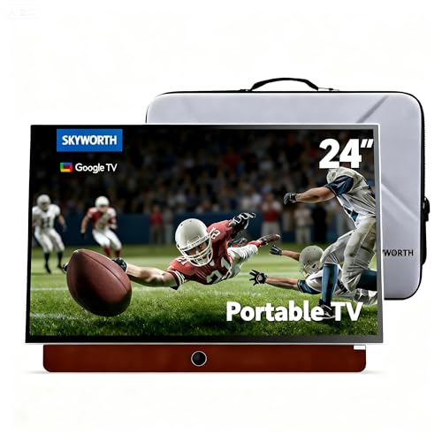 24-Inch Portable Smart Tv With Protective Case, Battery Powered Outdoor Tv, 1080P Fhd, Google Tv, Hdr10, Dolby Audio, Chromecast, Ideal For Sports, Game Day Bundle