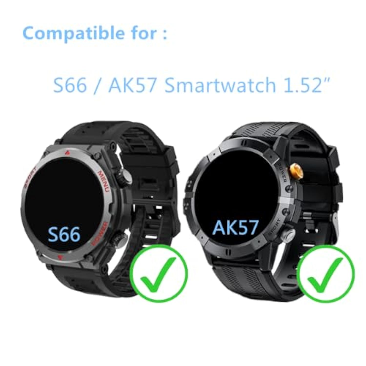 Screen Protector Compatible For Dekelife Ak57 Smart Watch 1.52" (3Pack) Tempered Glass Film Compatible For Jdcrsj, Bvlrksc S66 Smart Watch