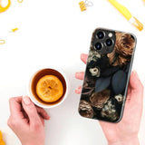 For Iphone 16 Pro Case - Wireless Charging Compatible - Dual-Layer Hard Shell & Silicone Cover - Protective Phone Case With Trendy Cute Designs For Women - Vintage Rose Elegance