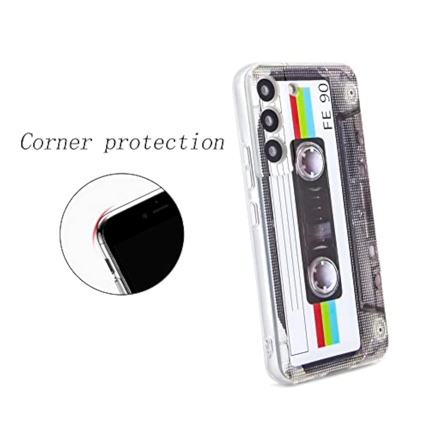Case For Galaxy S22 Shockproof Scratchproof With Tpu Soft Bumper Retro Cassette Tape Case Compatible With Samsung Galaxy S22