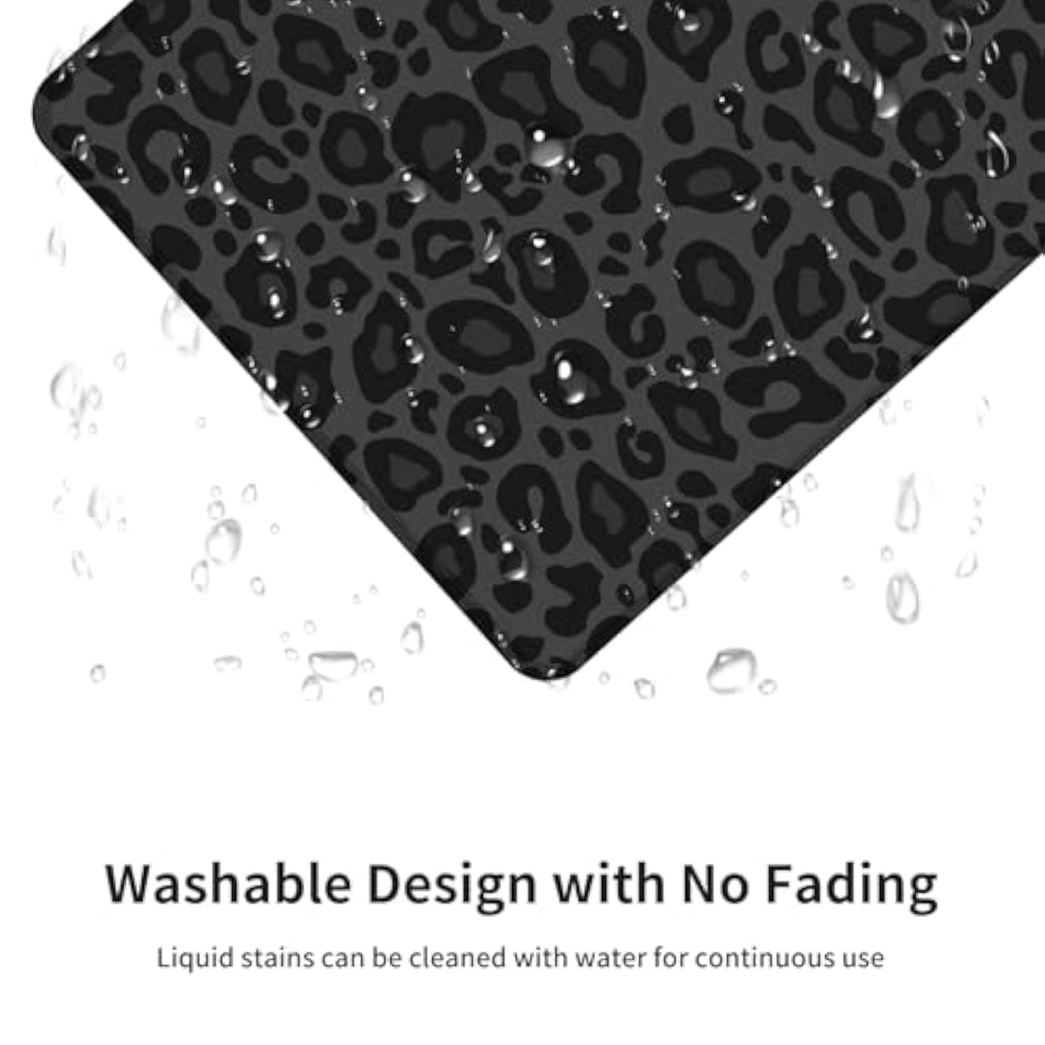 Square Aesthetic Black Leopard Mouse Mat Premium Textured Mouse Pads For Office Laptop,Washable Square Mousepads With Extended Stitched Edges Non Slip Rubber Base