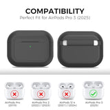 AirPods Pro 3 Case - Simple Smart Design Silicone Case for Apple AirPods Pro 3rd Generation, Black